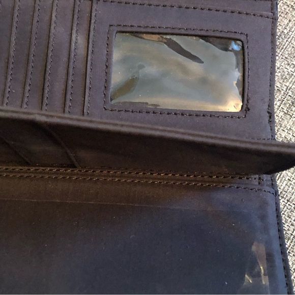 TOMMY HILFIGER Navy Blue Grey Trifold Wallet Credit Card Slots Extra Section - Picture 5 of 14